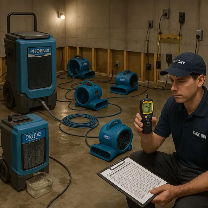 Structural Drying and Dehumidification process in Blackhawk, CA